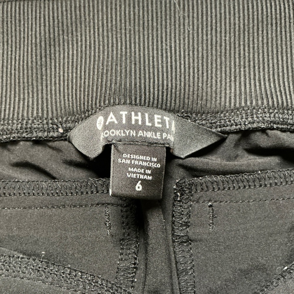 Athleta Brooklyn Ankle Pants Women Size 6 Black Ribbed Side Travel Excellent - Picture 6 of 8